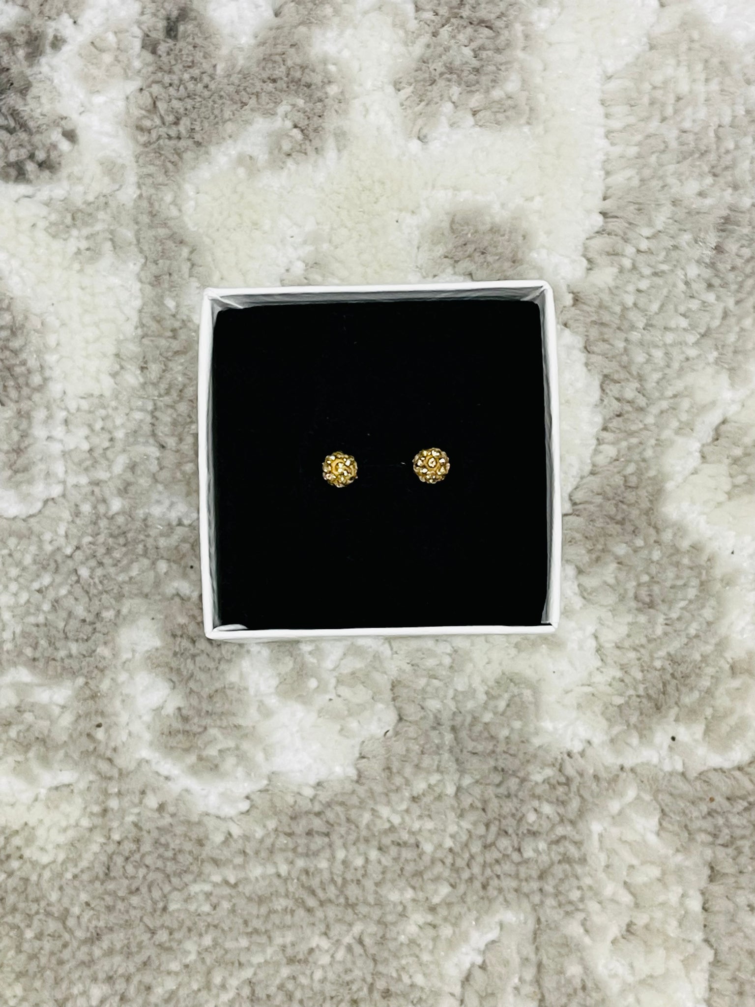 Crystal Ball Earrings - Gold 4mm