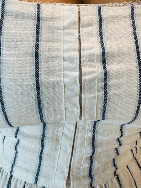 Front Hook Detail Striped Dress - White