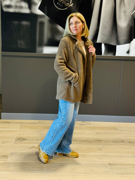 Looped Sherpa Coat - Mocha