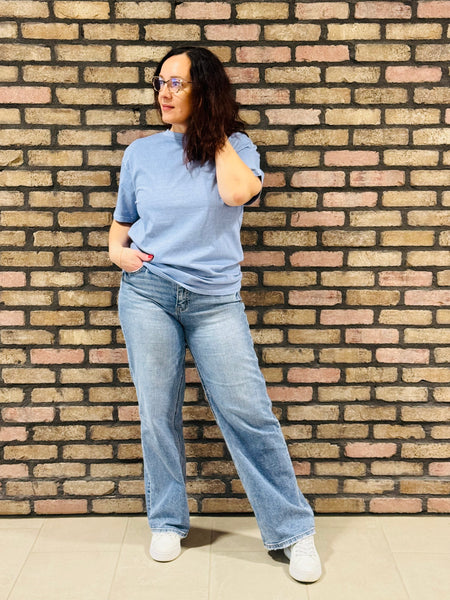 Oversized Washed Tee - Cornflower