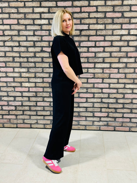 Viscose Ribbed Set - Black