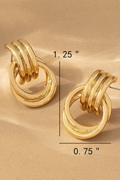 Intertwined Hoop Door Knocker Earrings - Gold