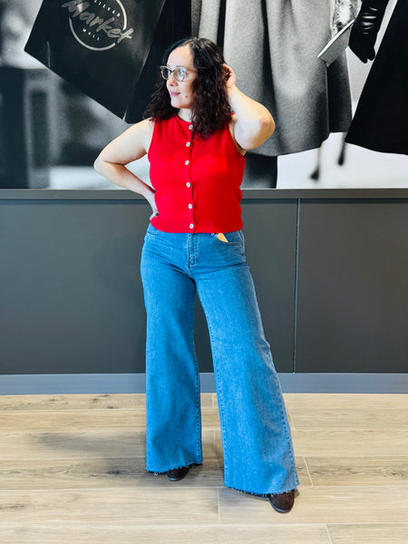 High Rise Wide Palazzo Jeans - Medium