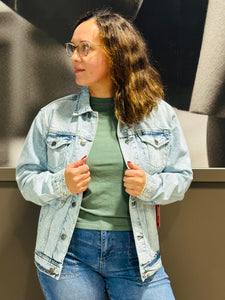 Boyfriend Fit Denim Jacket - Light Wash