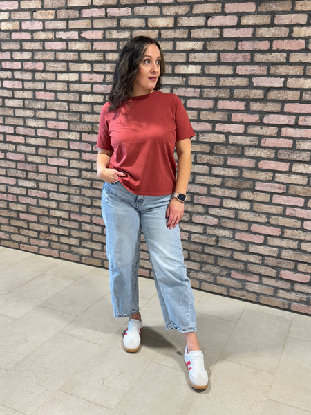 Classic Boxy Fit Tee - Red Pear