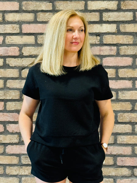 Honeycomb 4-Way Stretch Tee - Black