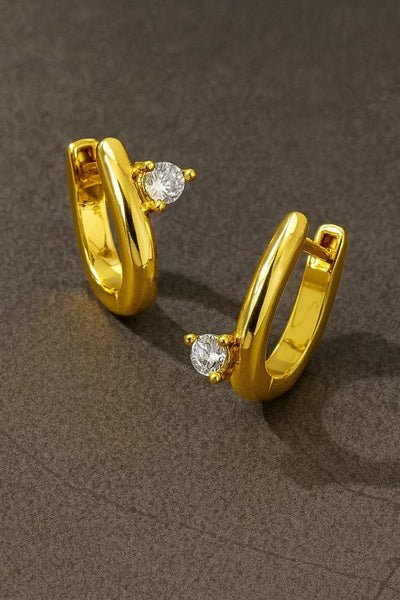 Water Proof Rhinestone Earrings - Gold
