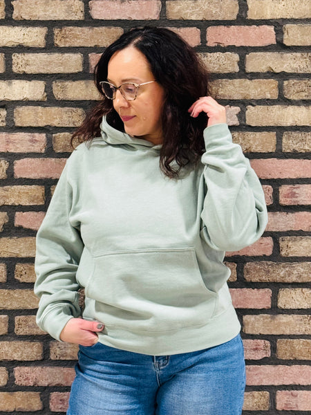 Fleece Boyfriend Hoodie - Basil