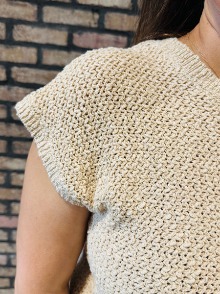 Textured Knit Pullover - Khaki