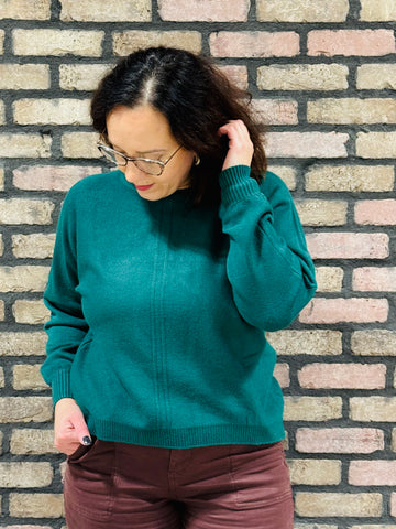 Front Seam Sweater - Hunter Green
