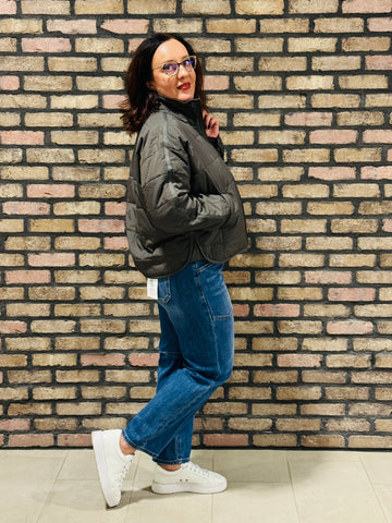 Quilted Puffer Jacket - Charcoal