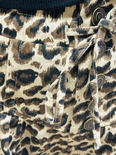 Leopard Print Wide Leg Pants - Leopard