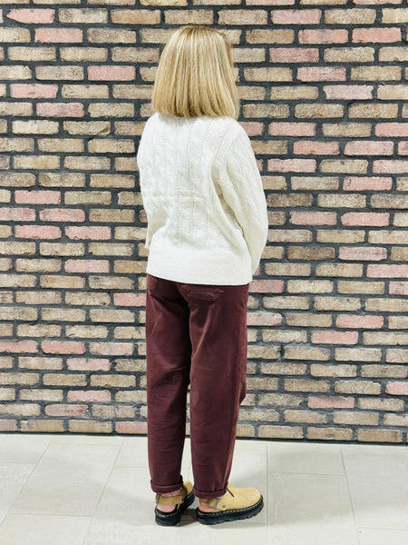 Textured Cable Sweater - Ivory