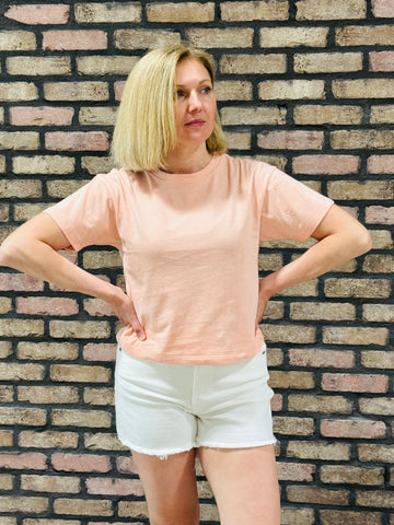 Cotton Cropped Tee - H Coral