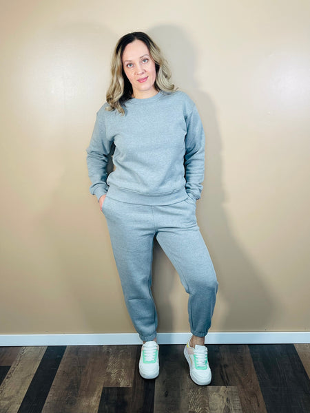 Classic Fit Fleece Sweatshirt - Heather Grey