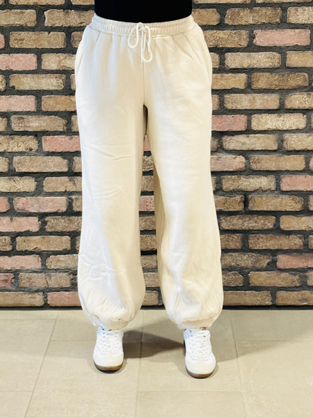 90’s Oversized Sweatpants - Beige