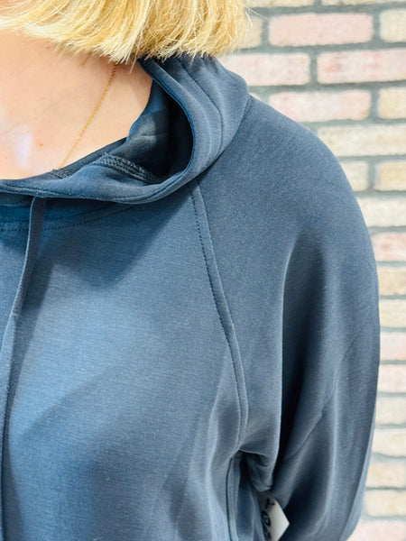 Longline Scuba Hoodie - Black