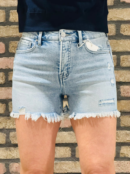 Tummy Control Shorts - Light Wash