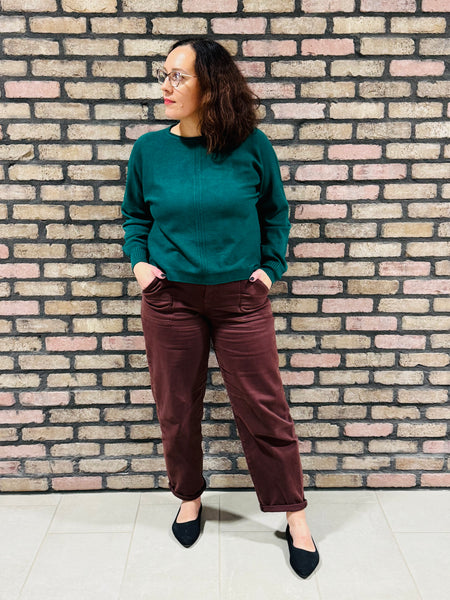 Front Seam Sweater - Hunter Green