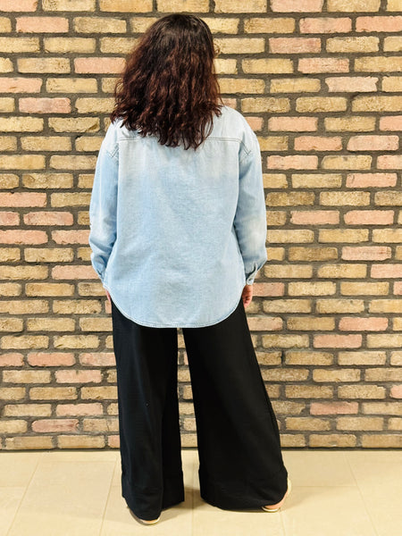 Oversized Denim Shirt - Light Wash