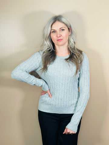 Cable Knit Sweater - H Grey