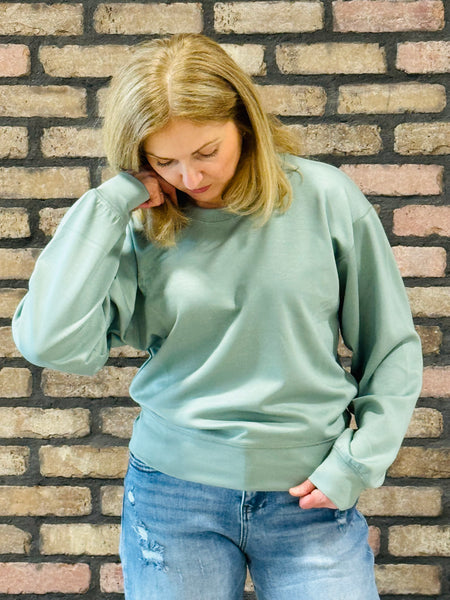 Soft Scuba Crewneck - Sage Green