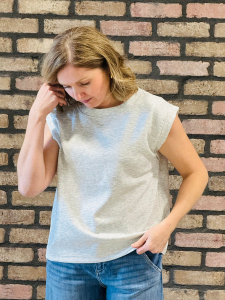 Scuba Sleeveless Top - H Grey