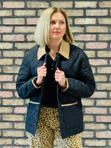 Quilted Barn Jacket - Black