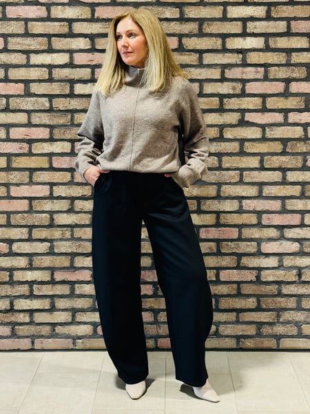 Relaxed Mock Neck Sweater - Mocha