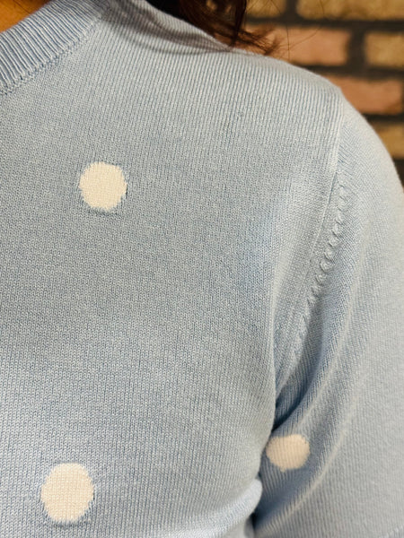 Polka Dot Shell Pullover - Blue