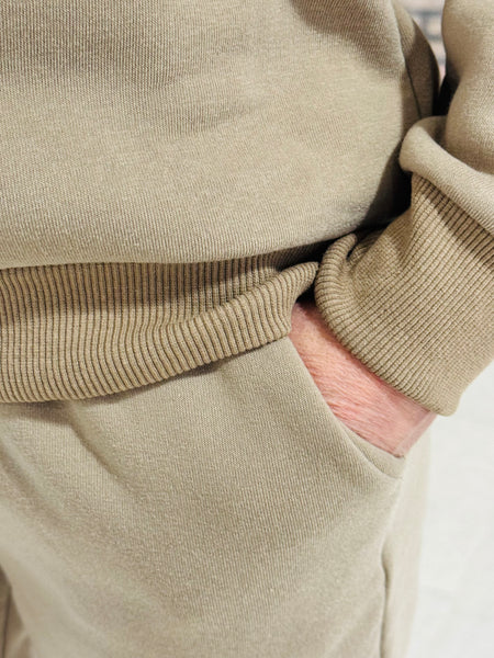 Fleece Crewneck Pullover - Taupe