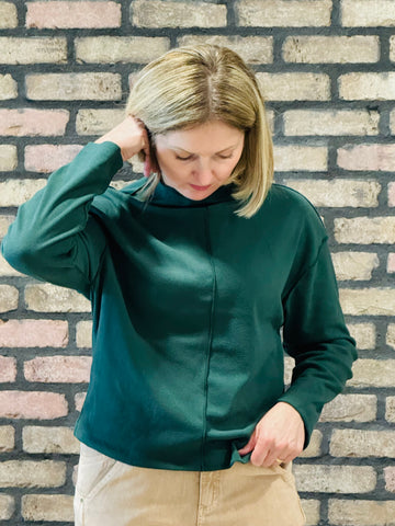 Overlocked Seams Pullover - Dark Green