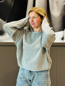 Textured Knit Sweater - H Grey
