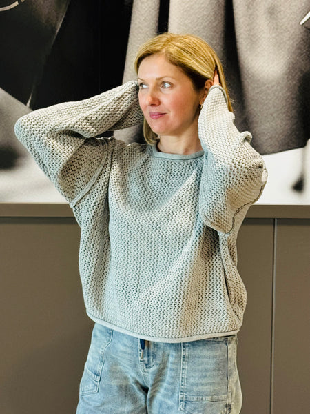 Textured Knit Sweater - H Grey