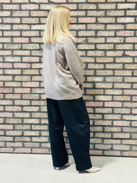 Relaxed Mock Neck Sweater - Mocha
