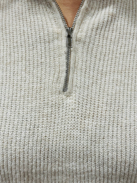 Half Zip Sweater and Pants Set - Khaki