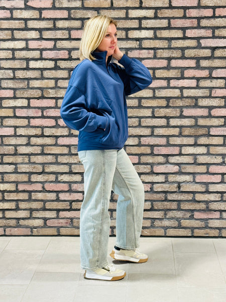Scuba Half Zip Pullover - Blue Indigo