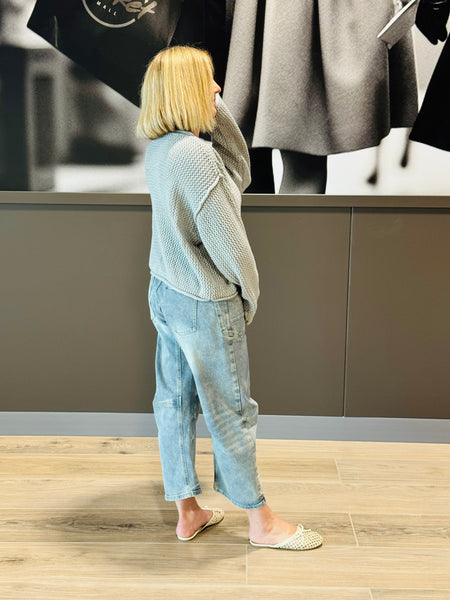 Textured Knit Sweater - H Grey