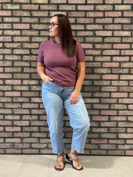 Classic Boxy Fit Tee - Rosewood