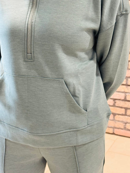 Scuba Half Zip and Joggers Set - Ash Jade