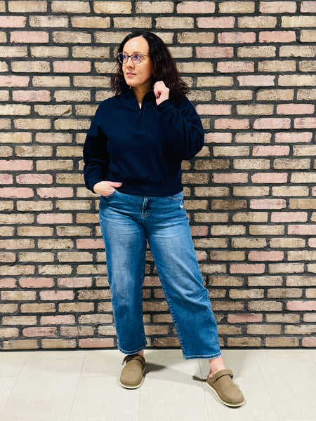 Half Zip Sweatshirt - Deep Navy