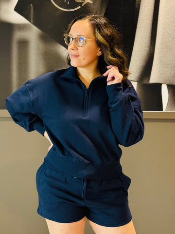 Half Zip Sweatshirt - Deep Navy