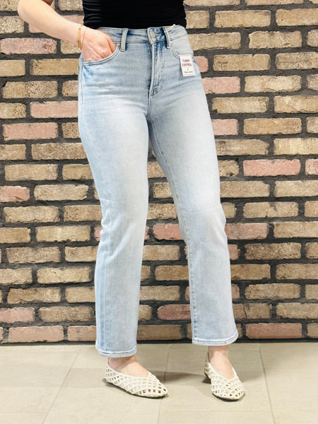 Tummy Control Straight Crop Jeans - Light Wash