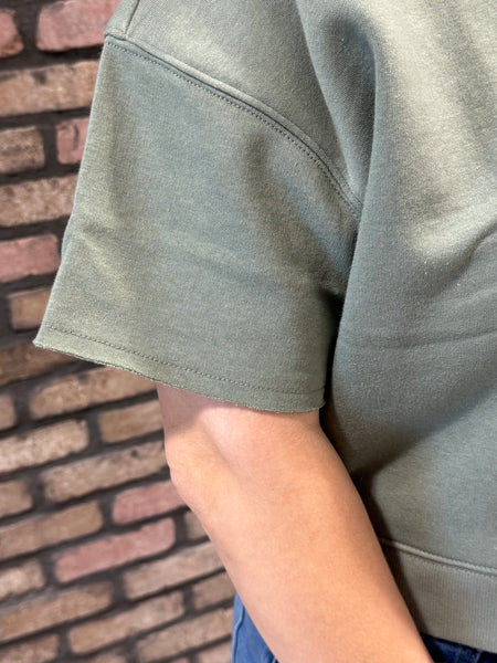 Short Sleeve Sweatshirt - Olive
