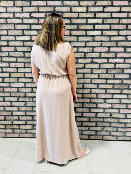 Sleeveless Maxi Dress - Tan