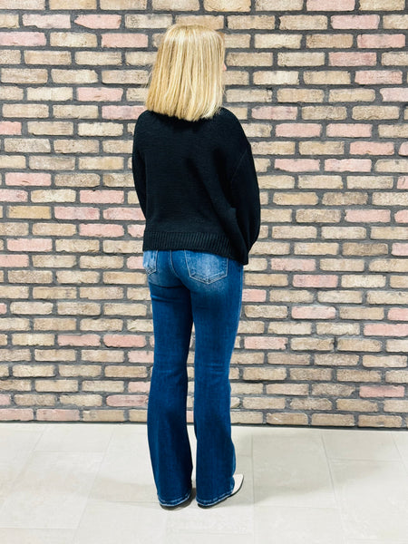 Oversized Balloon Sleeves Sweater - Black