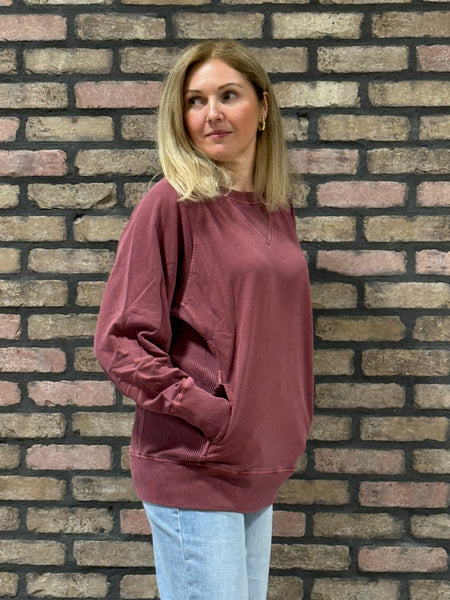 French Terry Pullover - DK Rust