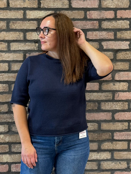 Half Sleeve Sweater - Navy