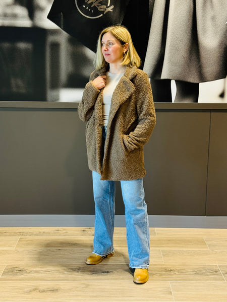 Looped Sherpa Coat - Mocha