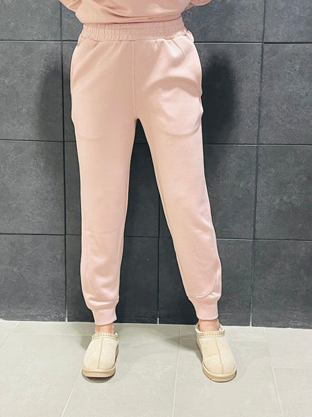 Elevated Contrast Seam Joggers - Rose